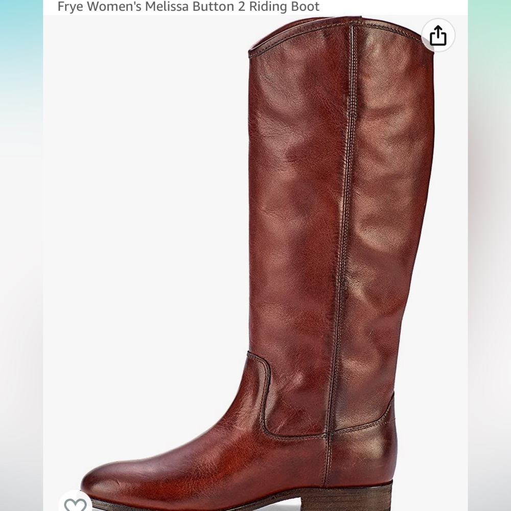 FRYE Melissa Button 2 Redwood Leather Boot Size 8 ( fits more like 7.5)